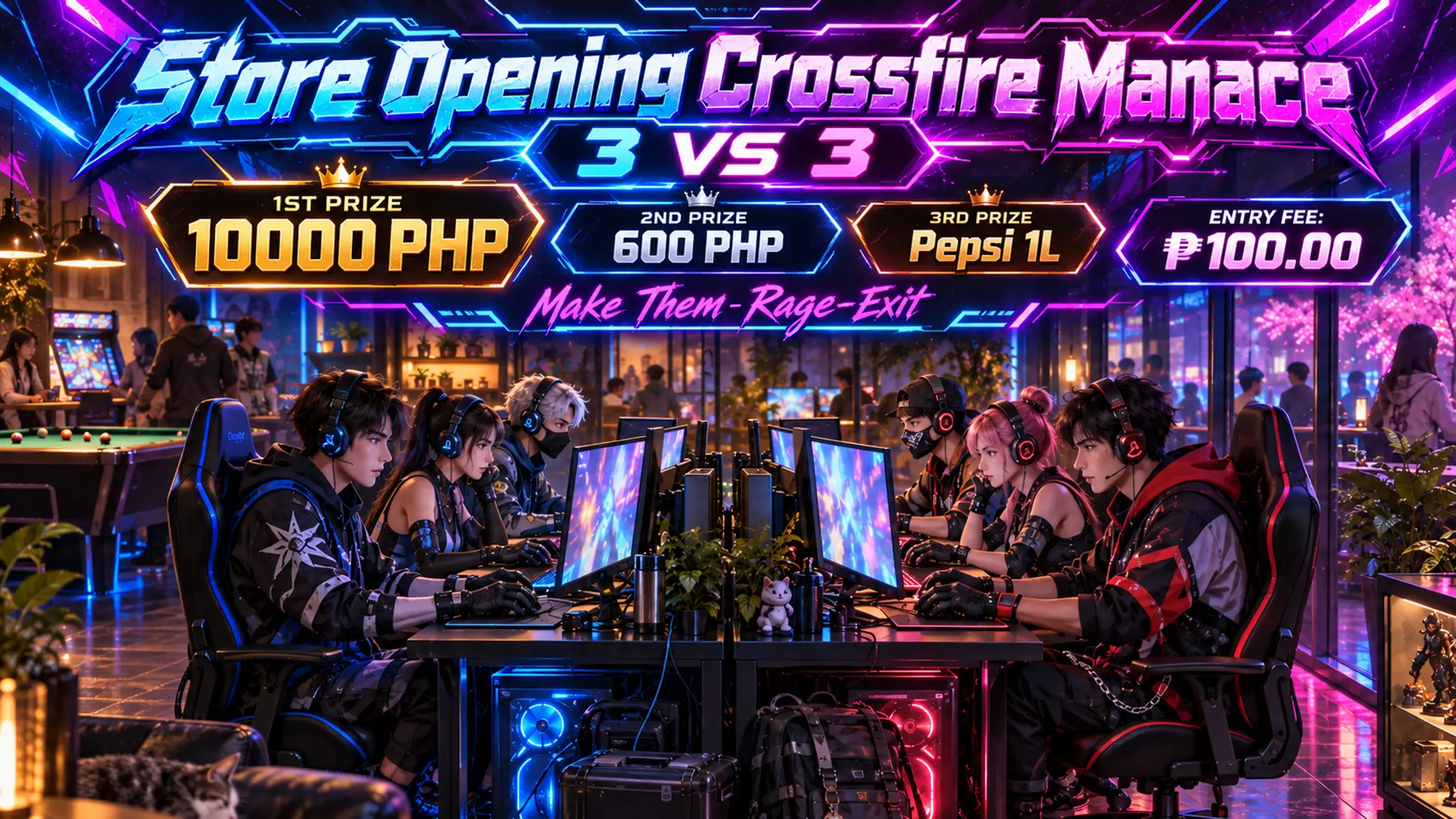 Store Opening Crossfire Manace tournament artwork
